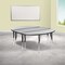Emma and Oliver 3 Piece 86" Oval Wave Collaborative Grey Adjustable Activity Table Set